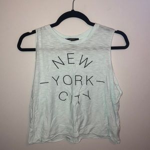 Blue cropped tank top